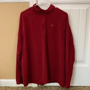 Men’s red zip-up polo